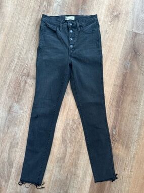 Madewell Black High-Rise Button-Fly Skinny Jeans